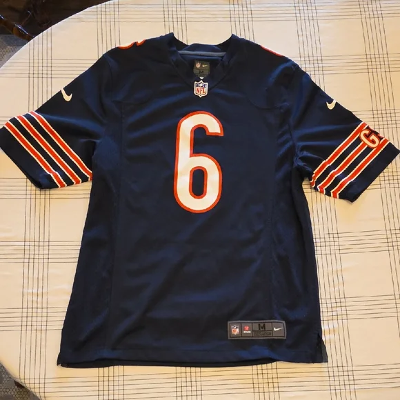 Nike Men's Dark Blue and Orange Jersey - Picture 1 of 5